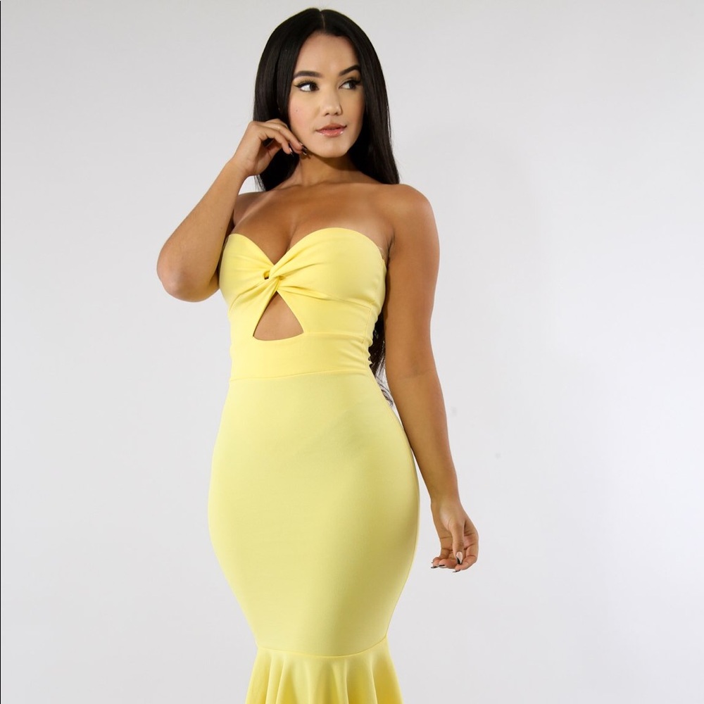 Strapless Midi Mermaid Dress